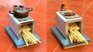 Make  Firewood Stove at Home - How To Make  Firewood Stove with Cement and Iron Barrels