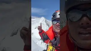 Myself- Mingma D Sherpa on the summit of mt Lhotse 8,516 m @Saila_mingma with background Everest.