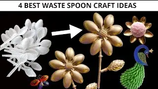 4 DIY Plastic spoon craft idea | best out of waste #arts and crafts reuse idea #spooncrafts #best