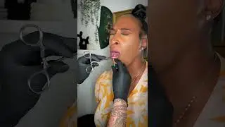 Ashley lip piercing ⚠️ Don&rsquo;t try this at home! #piercing #lippiercing #piercer lip