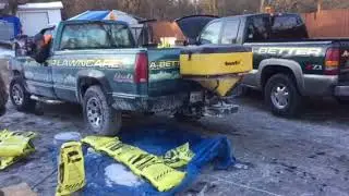 Breaking up hard bags of salt