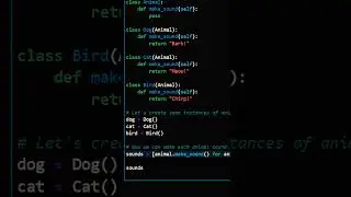 Polymorphism in OOPS(Object Oriented Programming) | Code | Python Tutorial #shorts