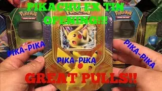Pokemon - Pikachu EX Battle Heart Tin Opening!!  GREAT PULLS!!