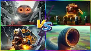 MEGA SCHOOLBUS EATER vs CHOO CHOO CHARLES vs LUNAR MOON 🚍🤖🌙 | COFFIN DANCE SONG