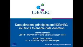 Data altruism: principles and IDEA4RC solutions to enable data donation