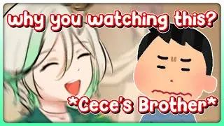 Cecilia Laughing at Her Brother's Reaction from Watching a Shower Scene in an Anime