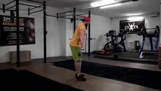 8. Обведение коленей и тяга штанги вдоль бедер, 