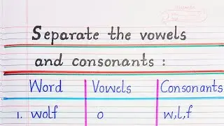 Separate the vowels and consonants 