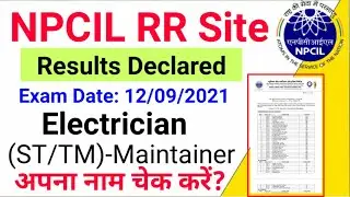 NPCIL Electreician Result 2021 Declared | NPCIL RR Result Out | NPCIL  RR Stipendiary Category 2