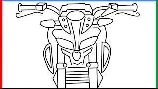 How to draw Yamaha MT 15 from front step by step for beginners