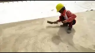 HDPE Membrane Laying procedure #waterproofing #civilengineering #construction Part 1