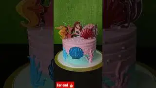 Ariel cake||Ariel cake design||Ariel cake decorating for birthday cake #cakes #cakemaking #short