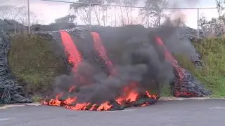 Hawaii Lava flowing destroying everything in its path