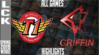 SKT vs GRF Highlights ALL GAMES | LCK Spring 2019 Week 3 Day 2 | SK Telecom T1 vs Griffin