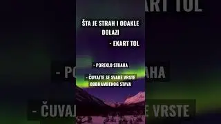 ODAKLE DOLAZI STRAH I &Scaron;TA JE- POREKLO STRAHA - EKART TOL