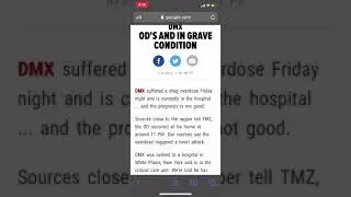 🙏🏽DMX OD'S AND IN GRAVE  CONDITION (sources say he&rsquo;s brain dead) 🚨BREAKING NEWS 🚨