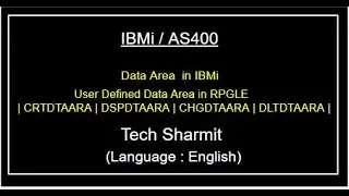 IBMi (AS400) - User defined data area in IBMi | rpgle programming tutorial | as400 beginners English