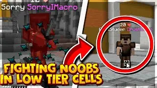 FIGHTING NOOBS IN LOW TIER CELLS!!! | Minecraft Prisons (Cosmic Prisons)