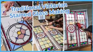 Intricate Victorian Inspired Stained Glass Door Panel Making