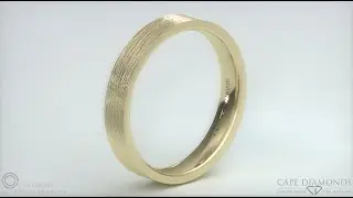 500. Yellow Gold, Flat, 4mm x 1.8mm ,Brushed ,Comfort-Fit Textured Men's Wedding Bands, South Africa