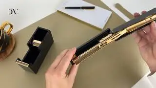 Dany Marcus Heftger&auml;t & Klebebandabroller in Hochglanz-Schwarz mit Gold
