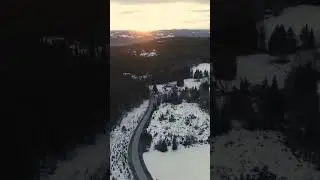high angle short video #nature #drone #sanset #galcier #road #youtubeshorts #shorts
