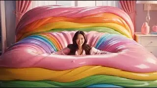 Jumping Into Dream Beds 🛏️✨ | Ultra Satisfying AI ASMR (No Music) 🛏️🌈