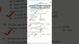 KVS Tier-1 Eng language Exam 2026 (11 Jan) 📝 | question with answer #kvs #education #government