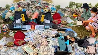Amazing Lucky girl Found A lot Money $ and good thing at Trash Place - treasure found