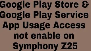 Google Play Store & Google Play Service App Usage Access not enable on Symphony Z25
