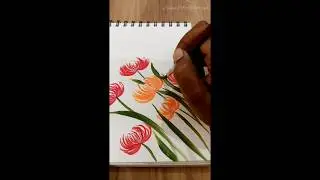 #Easy Blooming FLOWER PAINTING #Bright and Beautiful flower @0521
