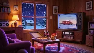 Winter Retro Living Room 1985 | Chill Lofi Synthwave Music | 80s Nostalgia Radio to work & relax to