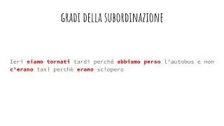 I gradi della subordinazione