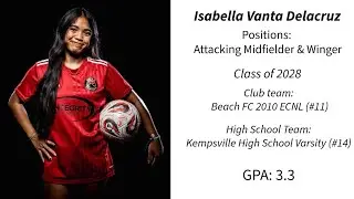 Isabella Vanta Delacruz - 2025 Beach FC ECNL + Kempsville High School Varsity Girls Highlights