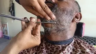 World Youngest Village Barber 60 Years Old Man Very Big Beard Full Transformation | Barber shop