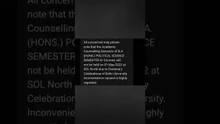 Du Sol Important Notice For Sem (4th) | Ran2Goal (DU SOL) #viralshorts