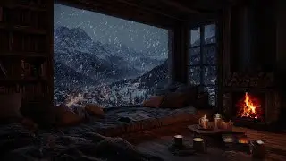 Quiet Snow Beneath Firelight ❄️ A Peaceful Night Ambience for Deep Sleep and Ease