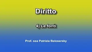 4) Le fonti