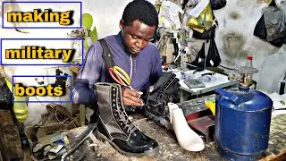 How its made Jungle black boots | DIY | shoe making Tutorial