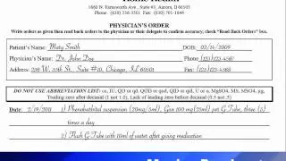 How to Complete a Physican's Verbal Order