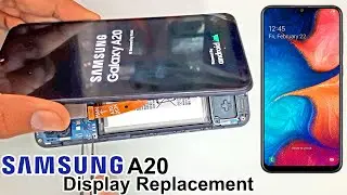 How to Change broken damaged Samsung galaxy A20 (SM-A205F DS) Display Unit LCD and touch Combo