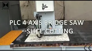 Slice/Strip Cutting by ZhongLi PLC Controlled 4 Axis Bridge Saw--Model: ZLBS-500CNC/4A