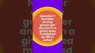 Assistant Agriculture Officer 2025 Question 1