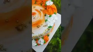 orange flavour cake decoration 😋🍊🍰 #cake #orangecakerecipe #orangeflavourcakedecorations #cakedecor