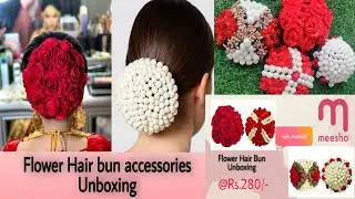 Meesho Hair Flower Juda and bun accessories Unboxing ❤️❤️/Meesho Hairstyles for long n short hair ❤️