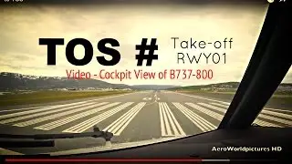 Take-off ✈ Troms&oslash; - Langnes Airport [TOS/ENTC] Norway # Cockpit View of B737-800