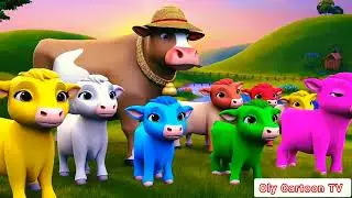 Five little cows song 🐄 | Farm animals for kids | nursery rhymes & baby dongs | Oly Cartoon TV