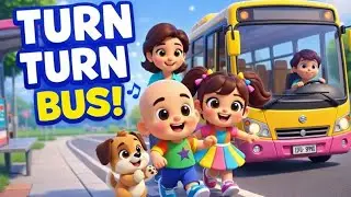 TURN TURN BUS! 🚌🎵 | Fun Bus Song for Babies & Toddlers | Bouncy Baby