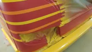 Front end collision repair on a bus