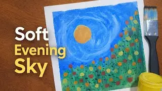 How to Paint an Evening Sky with Acrylics | Easy Sunset Landscape for Beginners🌼